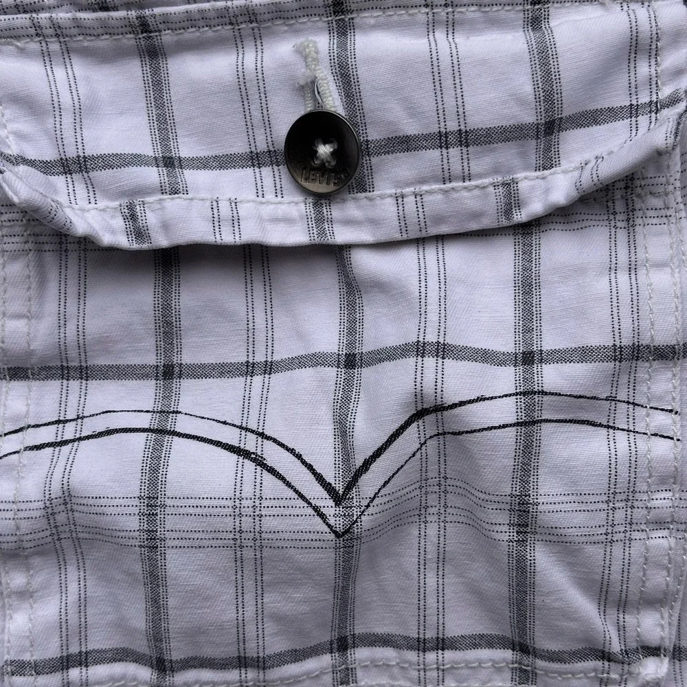 Levi's Men's Plaid Cargo Shorts White Gray 11